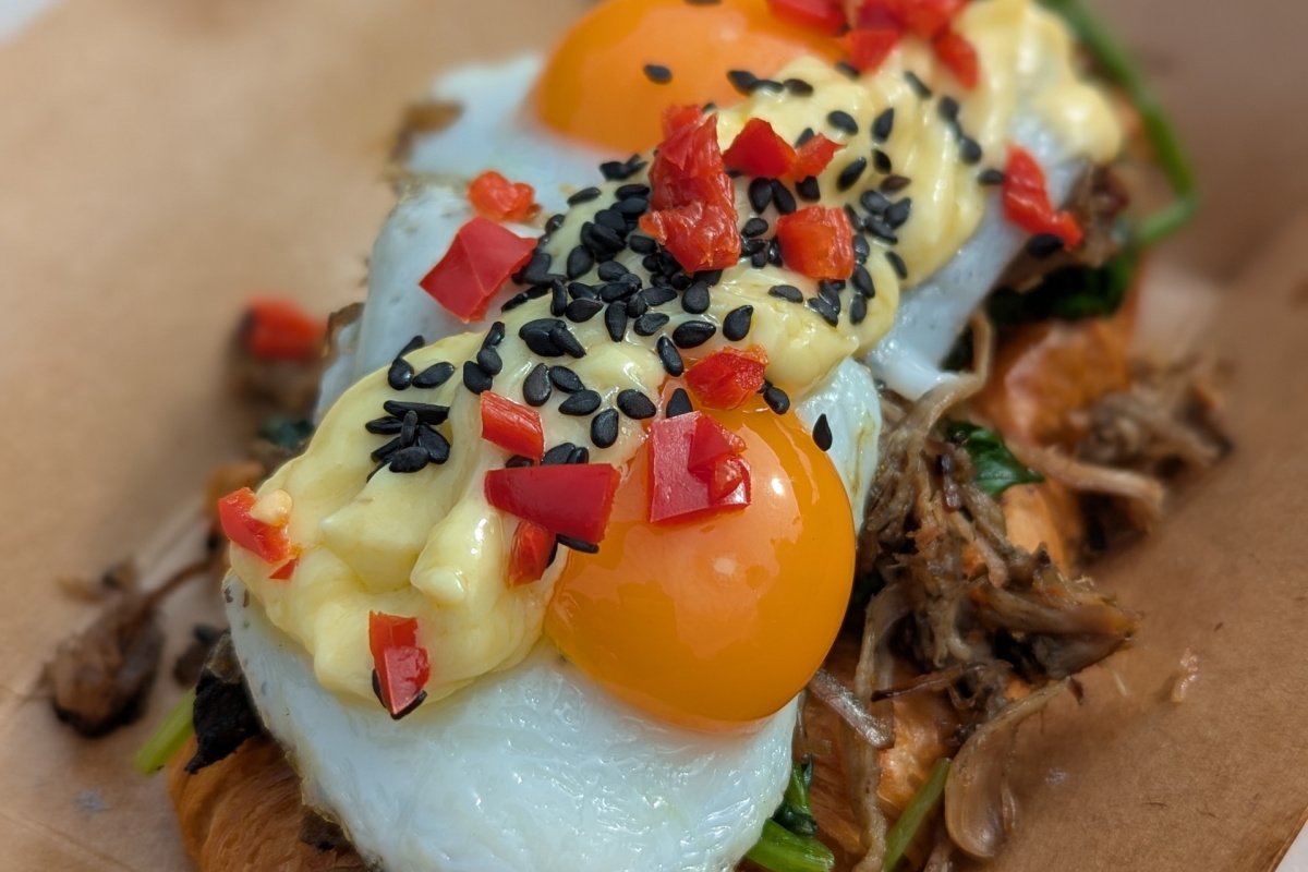 Smoked Lamb & Quail Egg Breakfast Croissant